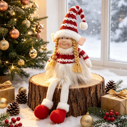 Christmas Elf Girl Plush Toy — Soft Stuffed Holiday Doll