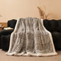 Thickened Double Layer Plaid Plush Blanket Faux Cashmere Autumn Winter Warm Bed Blanket Soft Cozy Sherpa Fleece Throw for Sofa