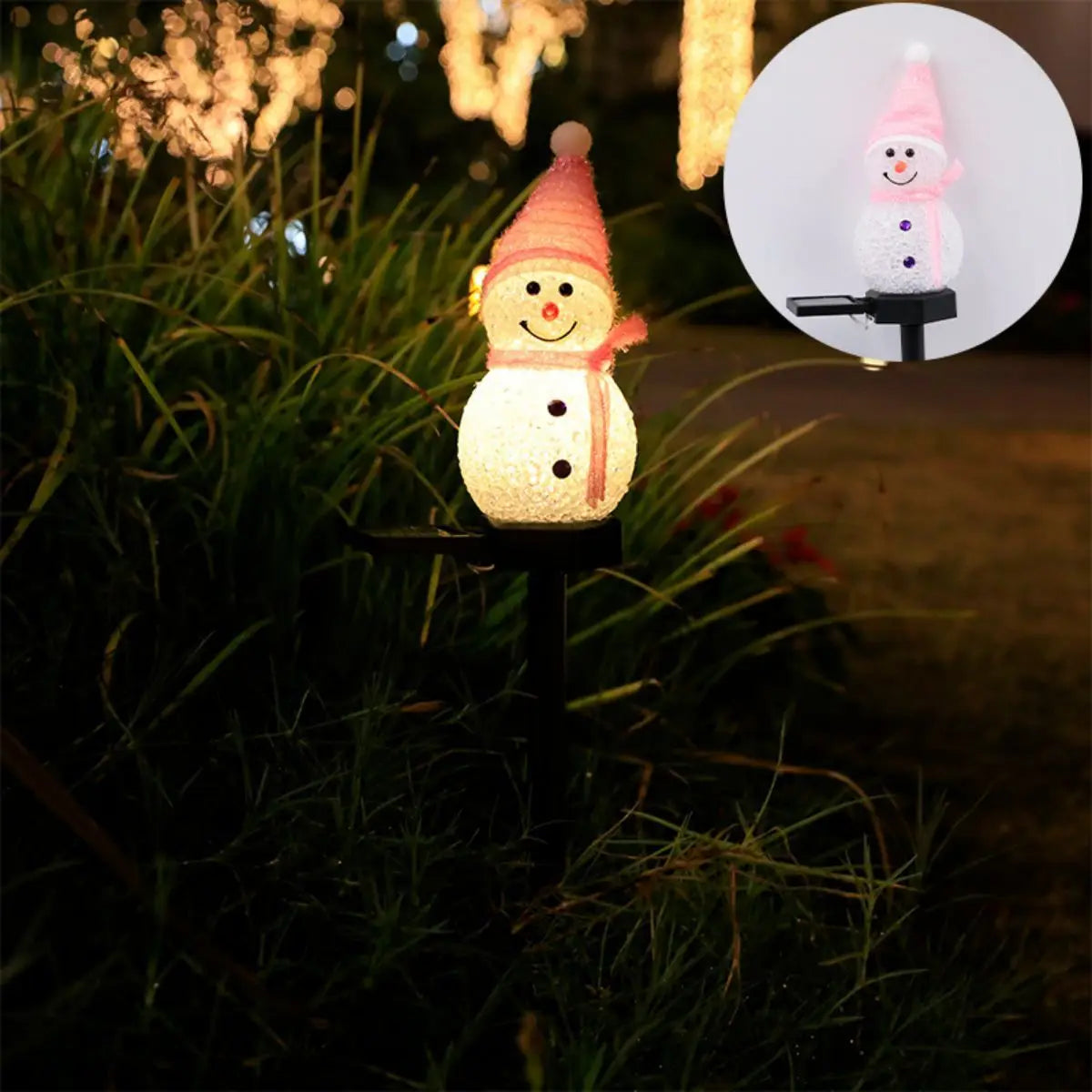 Solar Christmas Snowman Garden Light — Outdoor Lawn & Pathway Decor