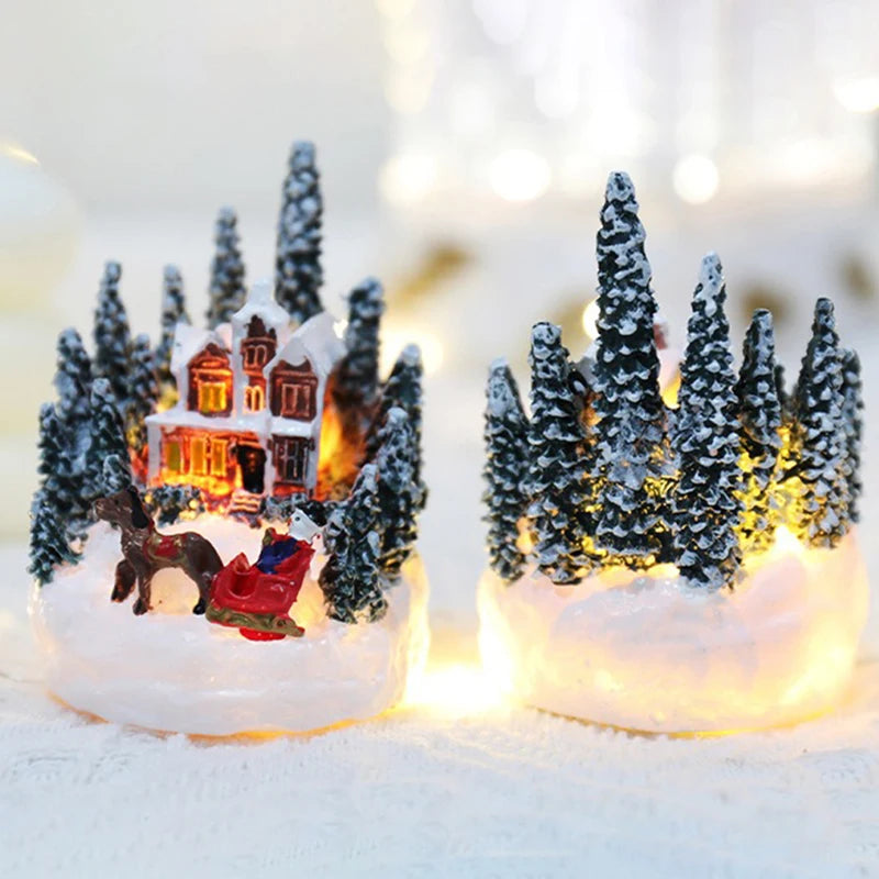 Christmas LED Micro Landscape House Night Light – Glowing Holiday Village Décor