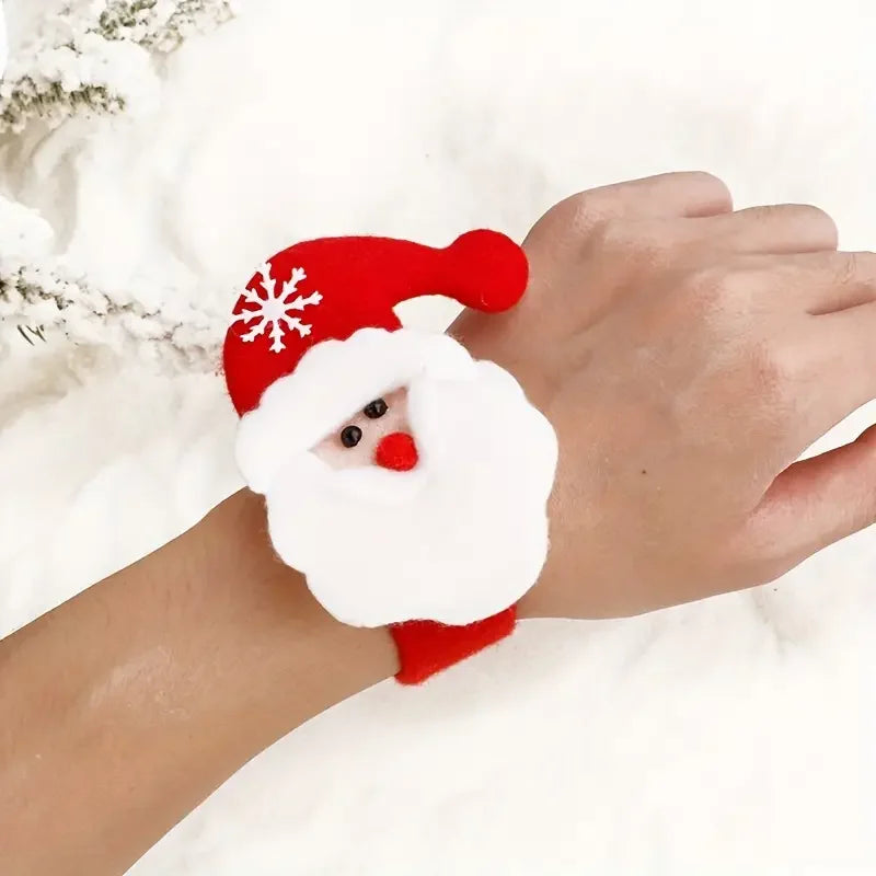 Christmas Snap Bracelets & Rings Set — Snowman, Reindeer & Santa Stocking Stuffers