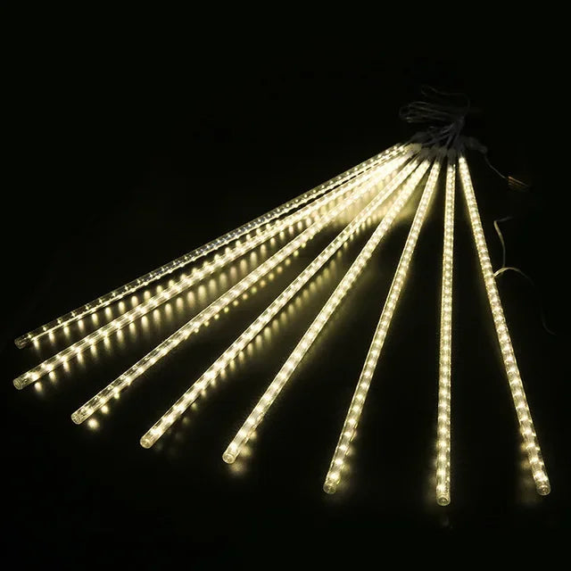Christmas Meteor Shower LED String Lights — Indoor & Outdoor Rain Drop Lights