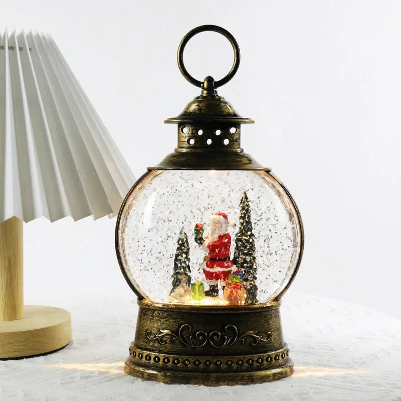 Crystal Ball Wind-Up Music Box — Rotating Christmas Scene Holiday Keepsake