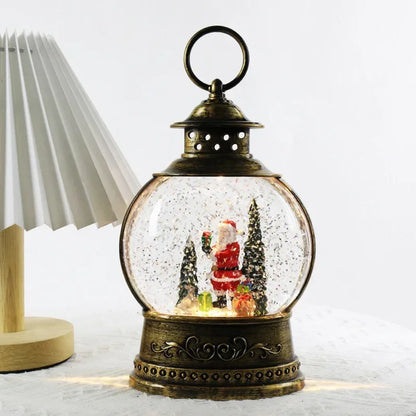 Crystal Ball Wind-Up Music Box — Rotating Christmas Scene Holiday Keepsake