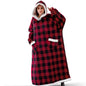 Suer Long Flannel Sherpa Wearable Blanket Winter Warm Blanket with Sleeves Hoodie Sweatshirts Oversized  TV Blanket Pullover
