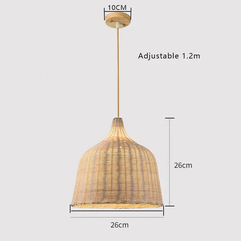 Southeast Asia Hand-Woven Rattan Pendant Chandelier — Boho Bamboo Lantern