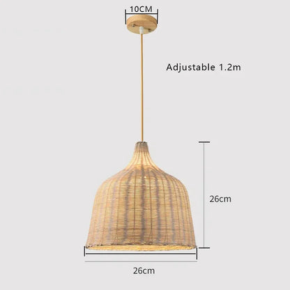 Southeast Asia Hand-Woven Rattan Pendant Chandelier — Boho Bamboo Lantern