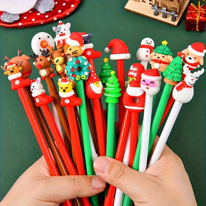 Christmas-Themed Ballpoint Pen Set — Festive Holiday Stationery & Stocking Stuffer