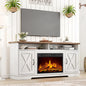 63" Farmhouse Fireplace TV Stand with 26" Electric Fireplace