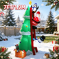 Christmas Inflatable 7FT Santa Claus Climbing Tree – Lighted Outdoor Yard Decor