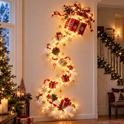 Christmas LED Glowing Wall Hanging Ornament – Lighted Holiday Scene Décor