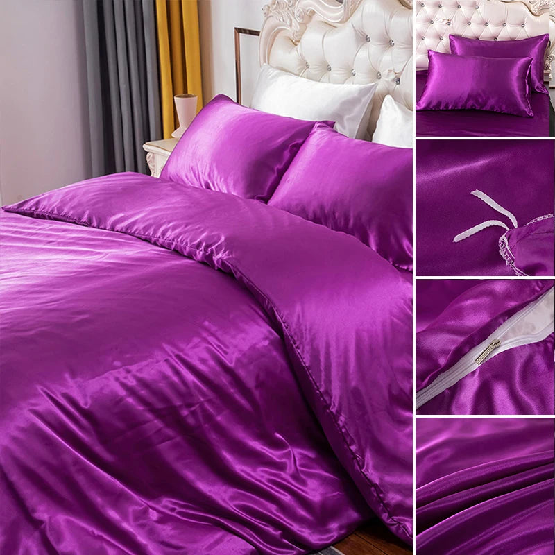 Silky Soft Duvet Cover Set with Zipper & Corner Ties
