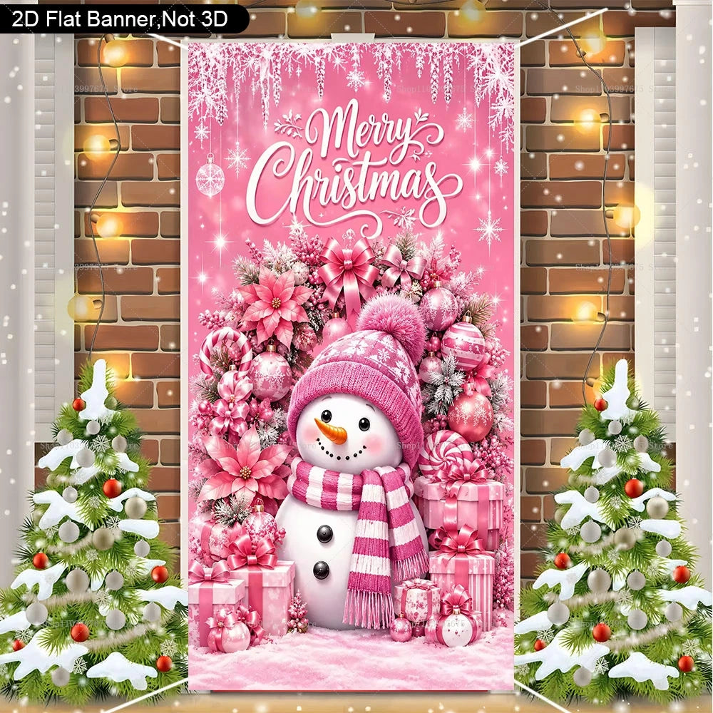 Christmas Door Cover Banner — Santa, Snowman & Holiday Designs