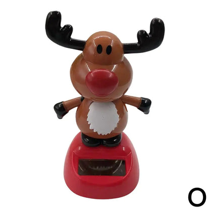 Solar Dancing Christmas Car Ornaments – Santa, Snowman, Reindeer & Tree Bobblehead Figures