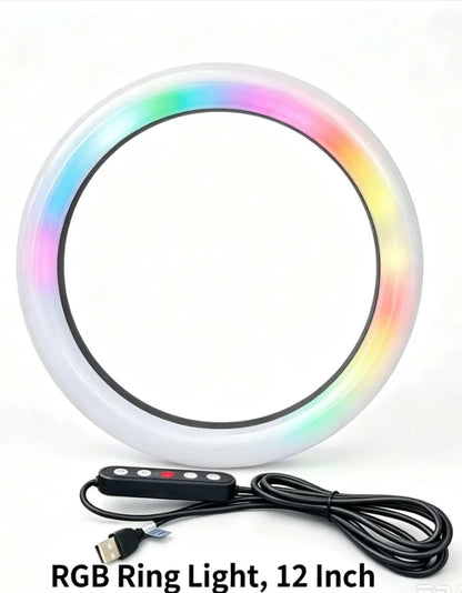 RGB Ring Light Lamp with Remote — LED Video & Live Streaming Light for Smartphones