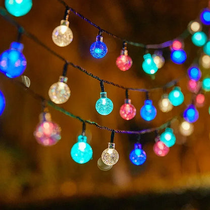 Solar LED String Fairy Lights — IP65 Waterproof Outdoor Garden Lights
