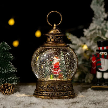 Crystal Ball Wind-Up Music Box — Rotating Christmas Scene Holiday Keepsake