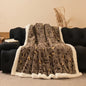 Thickened Double Layer Plaid Plush Blanket Faux Cashmere Autumn Winter Warm Bed Blanket Soft Cozy Sherpa Fleece Throw for Sofa