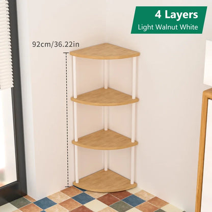Corner Wall Storage Rack — Shelves for Living Room, Kitchen & Bedroom