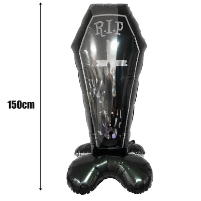 Giant Halloween Foil Standing Balloon — Ghost, Pumpkin, Skull & Haunted Castle Party Decor