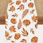 Fall Table Runner Printed Thanksgiving Maple Leaf Linen Runners, Seasonal Autumn Holiday Table Decor for Kitchen, Dining, Party