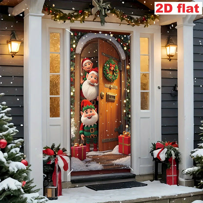 Christmas Holiday Door Flag – Festive Porch & Garden Decoration Banner