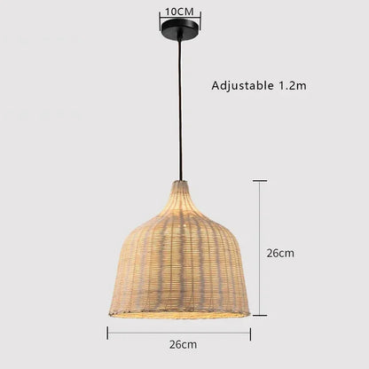 Southeast Asia Hand-Woven Rattan Pendant Chandelier — Boho Bamboo Lantern
