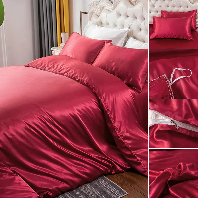Silky Soft Duvet Cover Set with Zipper & Corner Ties