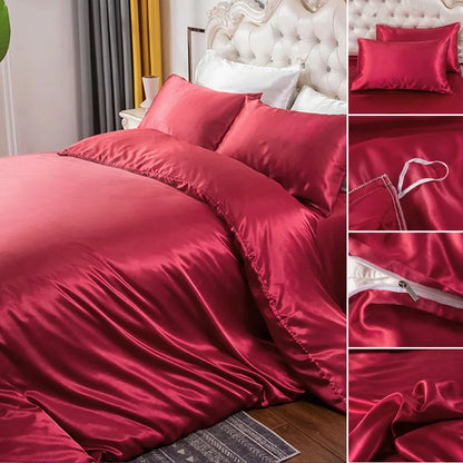 Silky Soft Duvet Cover Set with Zipper & Corner Ties