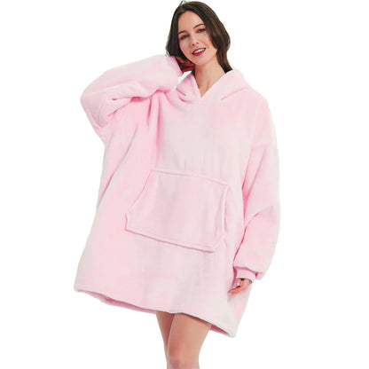 Winter Sherpa Blanket With Sleeves Ultra Plush Fleece Sweatshirt Blanket Hoodie Pink Grey Wine Blue Warm Flannel Hooded Blankets