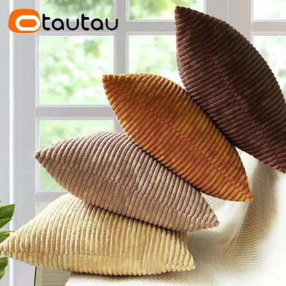 Cotton Corduroy Cushion Cover — Textured Throw Pillowcase, Insert Not Included