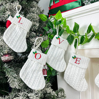 Personalized Letter Christmas Stocking — Alphabet Initial Holiday Gift Bag & Tree Decor