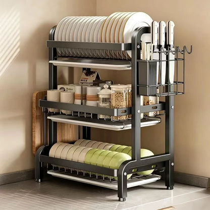 2&3 Tier Kitchen Dish Rack Bowl Plate Holder Counter Storage Organizer