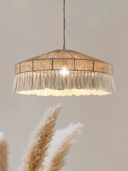 Retro Wabi-Sabi Rattan Handmade Pendant Light — Nordic Boho Chandelier