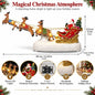 Christmas Village Santa Sleigh & Reindeer Figurine – Lighted Musical Tabletop Décor