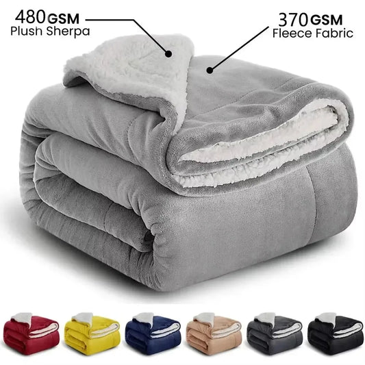 Sherpa Fleece Blanket Thicken Soft Warm Bed Sofa Throw Blankets Microfiber Winter Bed Blanket for Camping