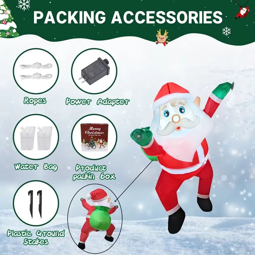3.3 Ft Inflatable Dabbing Santa Claus – LED Lighted Outdoor Christmas Yard Décor