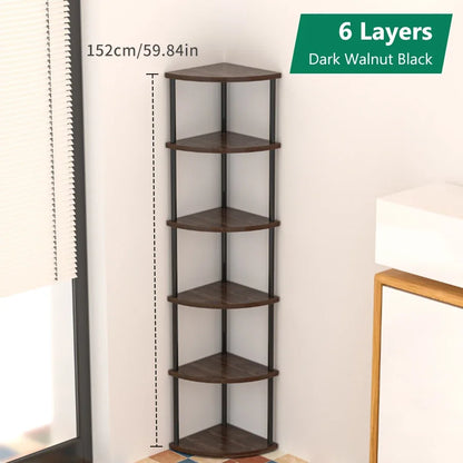 Corner Wall Storage Rack — Shelves for Living Room, Kitchen & Bedroom