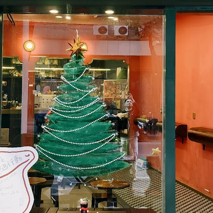 DIY Window Christmas Tree Kit — Silk Yarn Glass & Storefront Holiday Display
