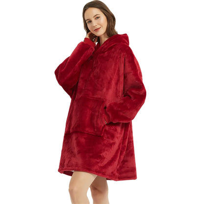 Winter Sherpa Blanket With Sleeves Ultra Plush Fleece Sweatshirt Blanket Hoodie Pink Grey Wine Blue Warm Flannel Hooded Blankets