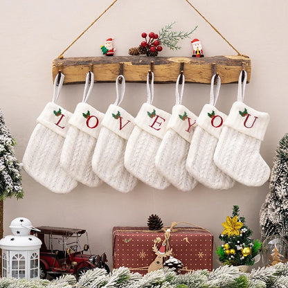 Personalized Letter Christmas Stocking — Alphabet Initial Holiday Gift Bag & Tree Decor