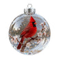 Crystal Clear Cardinal Bird Ball Ornament — 3D Nature Holiday Tree Decor
