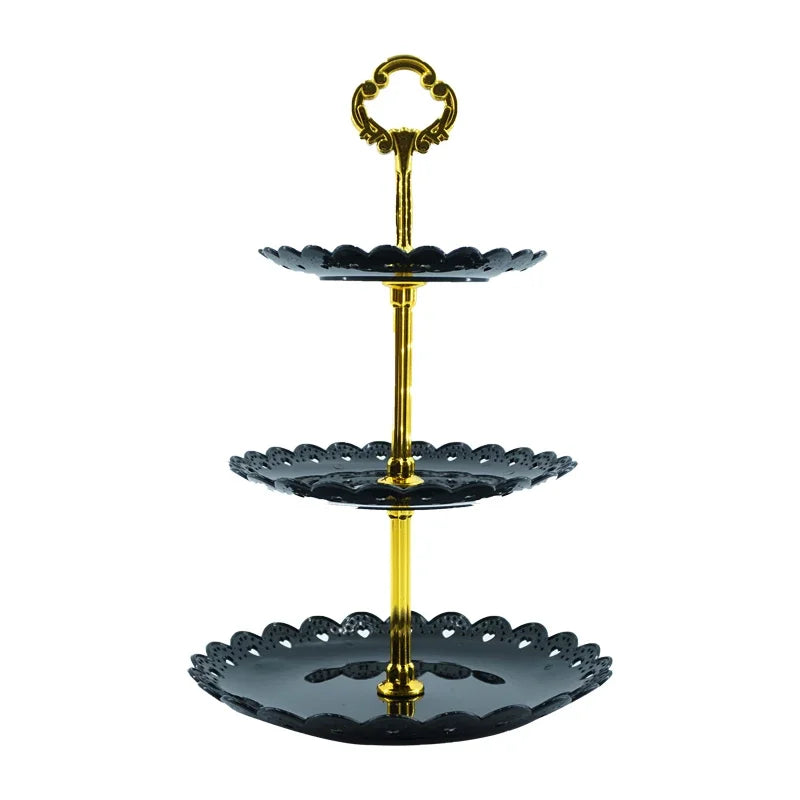 3 Tier Cake Tray Afternoon Tea Wedding Plates Party Tableware European Simply Style Creative Petal Fruit Tray Display Shelf