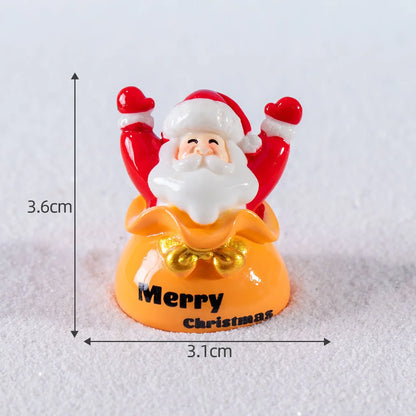 Christmas Resin Miniature Figurines – Santa, Elk & Snowman Holiday Décor Statues