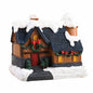 Christmas Resin Miniature House Ornament – Xmas Village Tabletop Figurine Décor