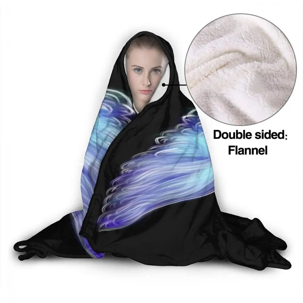 Hooded Blanket Horror Mysterious Character Hooded Blanket for Adult Gothic Sherpa Fleece Wearable Throw Blanket Microfiber