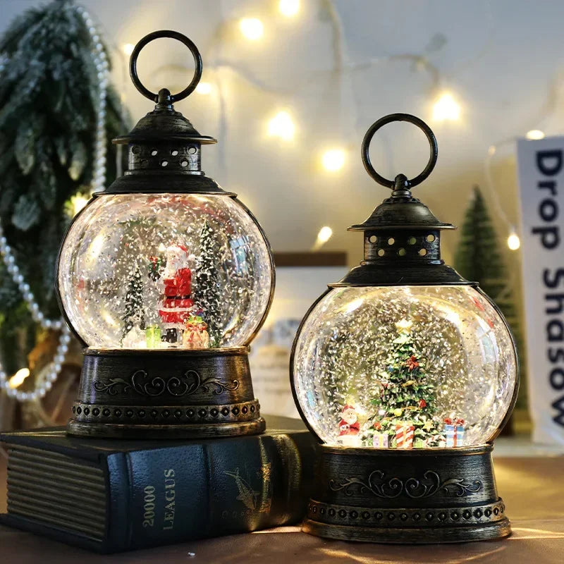 Crystal Ball Wind-Up Music Box — Rotating Christmas Scene Holiday Keepsake