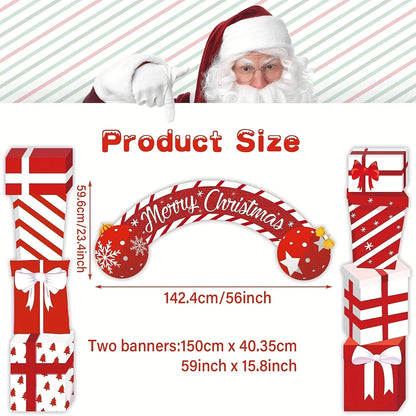 Christmas Door Hanging Banner — Merry Christmas Gift Box Decoration