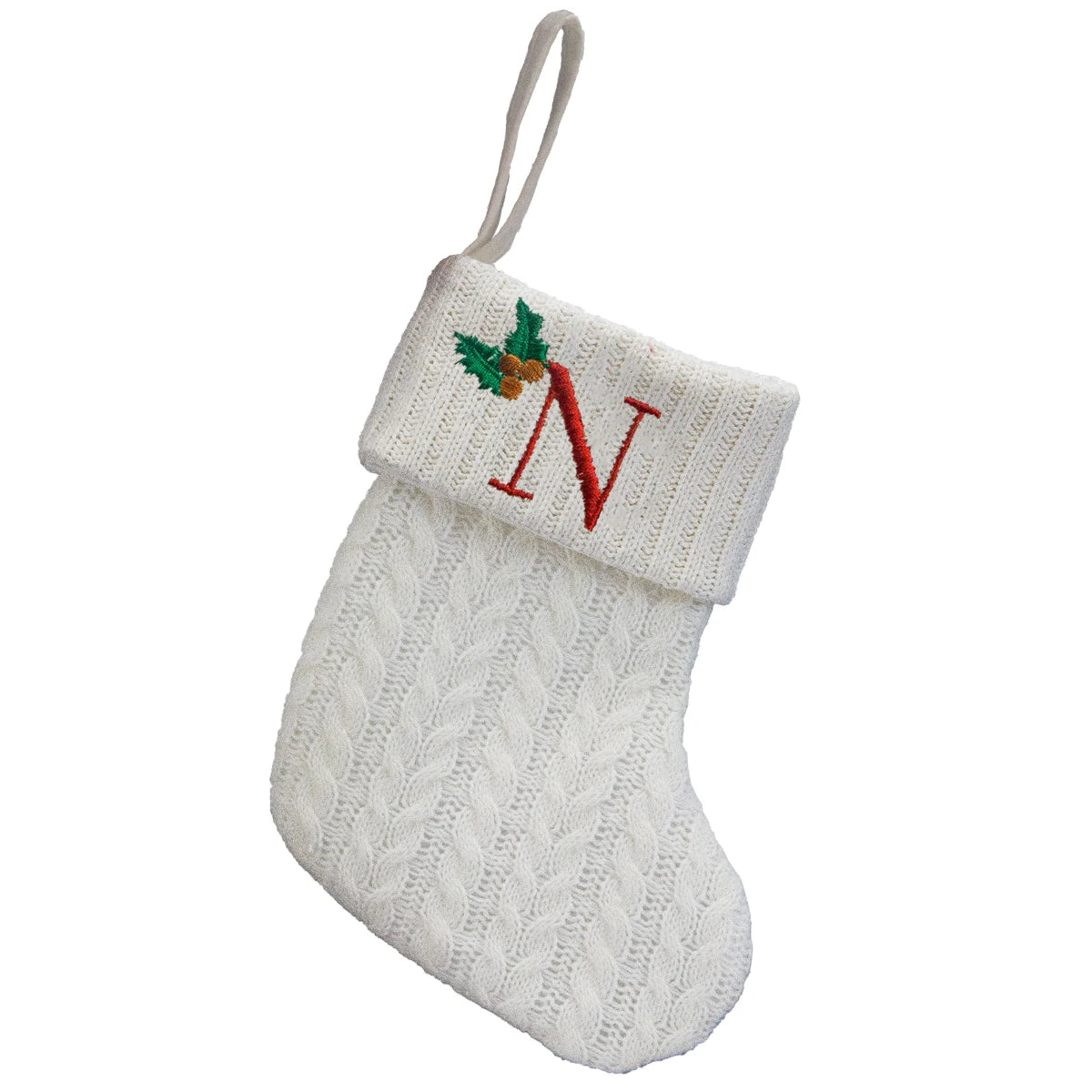 Personalized Letter Christmas Stocking — Alphabet Initial Holiday Gift Bag & Tree Decor