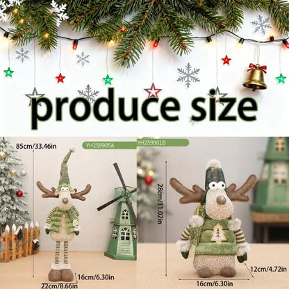 Plush Santa Hat Reindeer Doll — Christmas Tree & Shelf Decoration